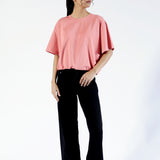 CROPPED TEE WITH HEM DETAILS