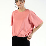 CROPPED TEE WITH HEM DETAILS