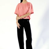 CROPPED TEE WITH HEM DETAILS