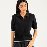TEXTURED KNITTED POLO