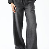 WIDE LEG DENIM WITH DRAWCORD DETAIL