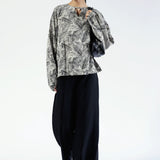 PRINTED TOP WITH BLOUSE SLEEVES
