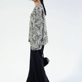 PRINTED TOP WITH BLOUSE SLEEVES