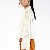 LACE BUTTON DOWN SHIRT