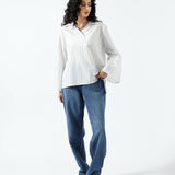 STRIPED SHIRT WITH COLLAR DETAIL