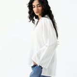 STRIPED SHIRT WITH COLLAR DETAIL
