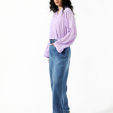 CROPPED TOP WITH GATHERS HEM