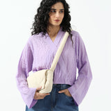CROPPED TOP WITH GATHERS HEM