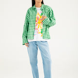 CHECKERED BUTTON DOWN TOP