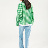 CHECKERED BUTTON DOWN TOP