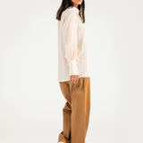 TEXTURED BUTTON DOWN SHIRT WITH SLEEVE DETAIL