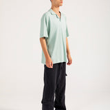 BAGGY FIT TEXTURED JOHNNY COLLAR POLO