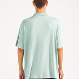 BAGGY FIT TEXTURED JOHNNY COLLAR POLO