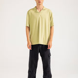 BAGGY FIT TEXTURED JOHNNY COLLAR POLO