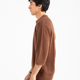 BAGGY FIT JOHNNY COLLAR KNITTED POLO