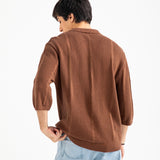 BAGGY FIT JOHNNY COLLAR KNITTED POLO
