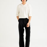 BAGGY FIT JOHNNY COLLAR KNITTED POLO