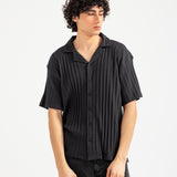 BAGGY FIT RESORT COLLAR TEXTURED POLO