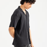 BAGGY FIT RESORT COLLAR TEXTURED POLO