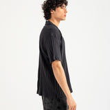 BAGGY FIT RESORT COLLAR TEXTURED POLO