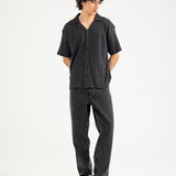 BAGGY FIT RESORT COLLAR TEXTURED POLO
