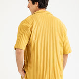 BAGGY FIT RESORT COLLAR TEXTURED POLO