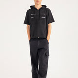BOXY FIT EMBOSSED GRAPHIC HOODIE TEE
