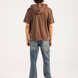 BOXY FIT EMBOSSED GRAPHIC HOODIE TEE