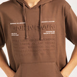 BOXY FIT EMBOSSED GRAPHIC HOODIE TEE