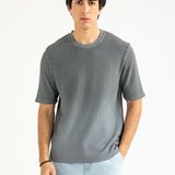 WASHED EFFECT TEXTURED TEE
