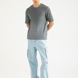 WASHED EFFECT TEXTURED TEE