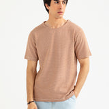 STRIPED TEXTURED TEE