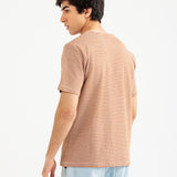 STRIPED TEXTURED TEE