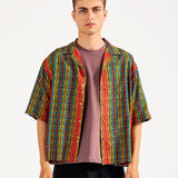 RESORT COLLAR PRINTED BOXY FIT SHIRT
