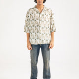 RESORT COLLAR PRINTED BOXY FIT SHIRT
