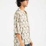 RESORT COLLAR PRINTED BOXY FIT SHIRT