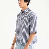 BOXY FIT LINEN STRIPER SHIRT