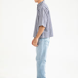 BOXY FIT LINEN STRIPER SHIRT