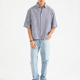 BOXY FIT LINEN STRIPER SHIRT