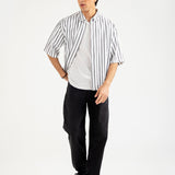 BOXY FIT LINEN STRIPER SHIRT