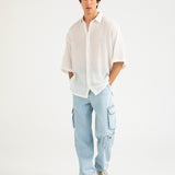 BAGGY FIT TEXTURED SHIRT