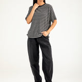 STRIPED TEXTURED REGULAR TEE