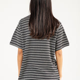 STRIPED TEXTURED REGULAR TEE