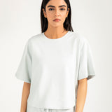 CROPPED TEE WITH HEM DETAIL