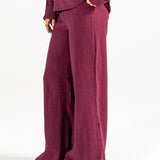 TEXTURED WIDE LEG TROUSER