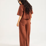LINEN WIDE LEG TROUSER