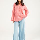 STRIPED TOP WITH SLEEVE DETAIL