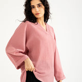 TEXTURED TOP WITH BACK DETAIL