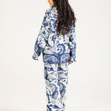 PRINTED SATIN BUTTON DOWN SHIRT