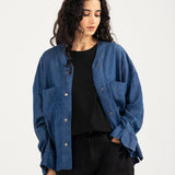 BUTTON DOWN DENIM TOP
